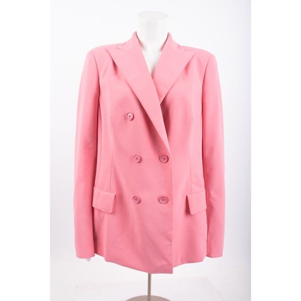 AKRIS Womens Genaro Suit Jacket Coat Blazer Size 10 Pink Double Breasted NWT